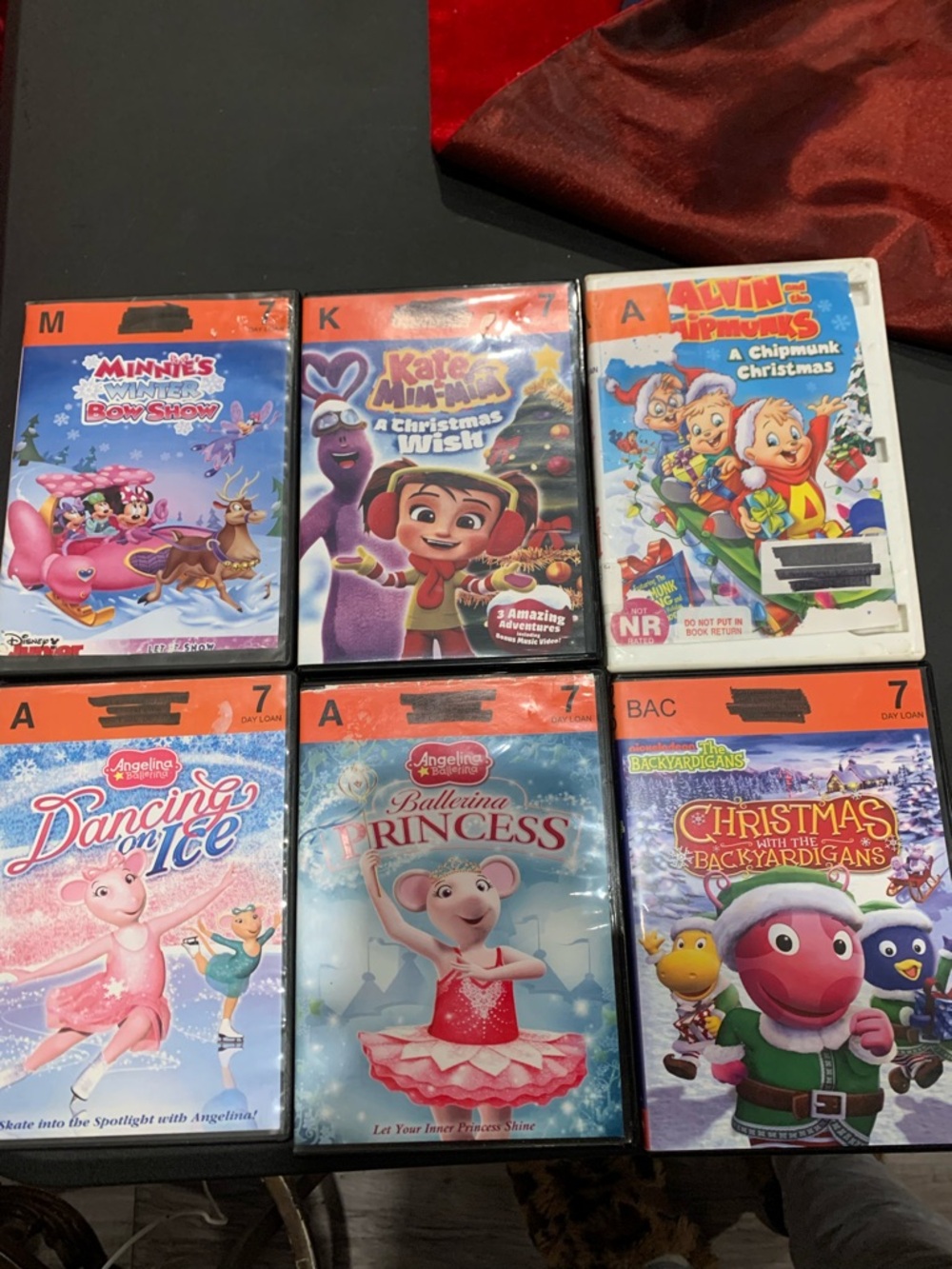 Disney Kids Christmas DVD Bundle - Pink, Blue, Red